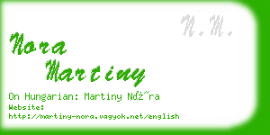nora martiny business card